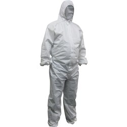 MAXISAFE DISPOSABLE COVERALLS Polypropylene Washable White Small