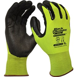 BLACK KNIGHT GRIPMASTER GLOVE Hi-Vis Yellow Nylon Small