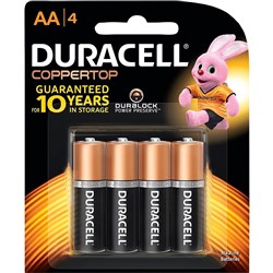 DURACELL ALKALINE BATTERIES  AA  PKT4  EA