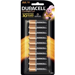 DURACELL ALKALINE BATTERY CARD AA 10/Card EA