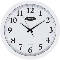 CARVEN WALL CLOCK 450mm White Frame