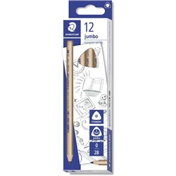 Staedtler Natural Jumbo Triangular Pencils 2B Cup Box of 12