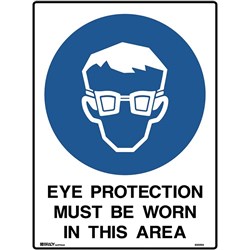 BRADY MANDATORY SIGN Eye Protection 450x600mm Polypropylene