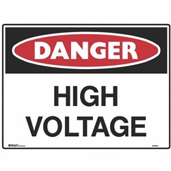 BRADY DANGER SIGN High Voltage Polypropylene