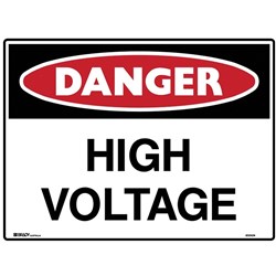 BRADY DANGER SIGN High Voltage Metal