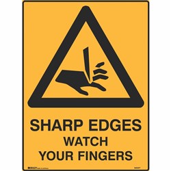 BRADY WARNING SIGN Sharp Edges Watch 600x450 Metal