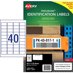 Avery 959220 Triple Bond Industrial Labels White L6140