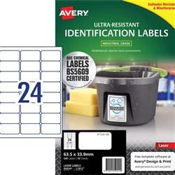 Avery 959241 Ultra Heavy Duty Industrial Labels White L7912