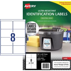 Avery 959243 Ultra Heavy Duty Industrial Labels White L7914