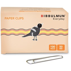 BIBBULMUN PAPER CLIP 50MM Pack of 100